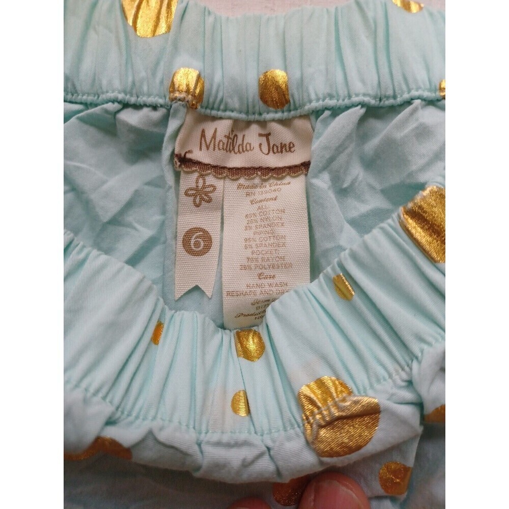 Matilda Jane girls pull-on skirt 6 polka dot floral tiers pockets mixed fabric - Picture 2 of 7